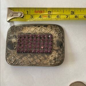 COPY - Vintage Silver toned and Purple Brooch